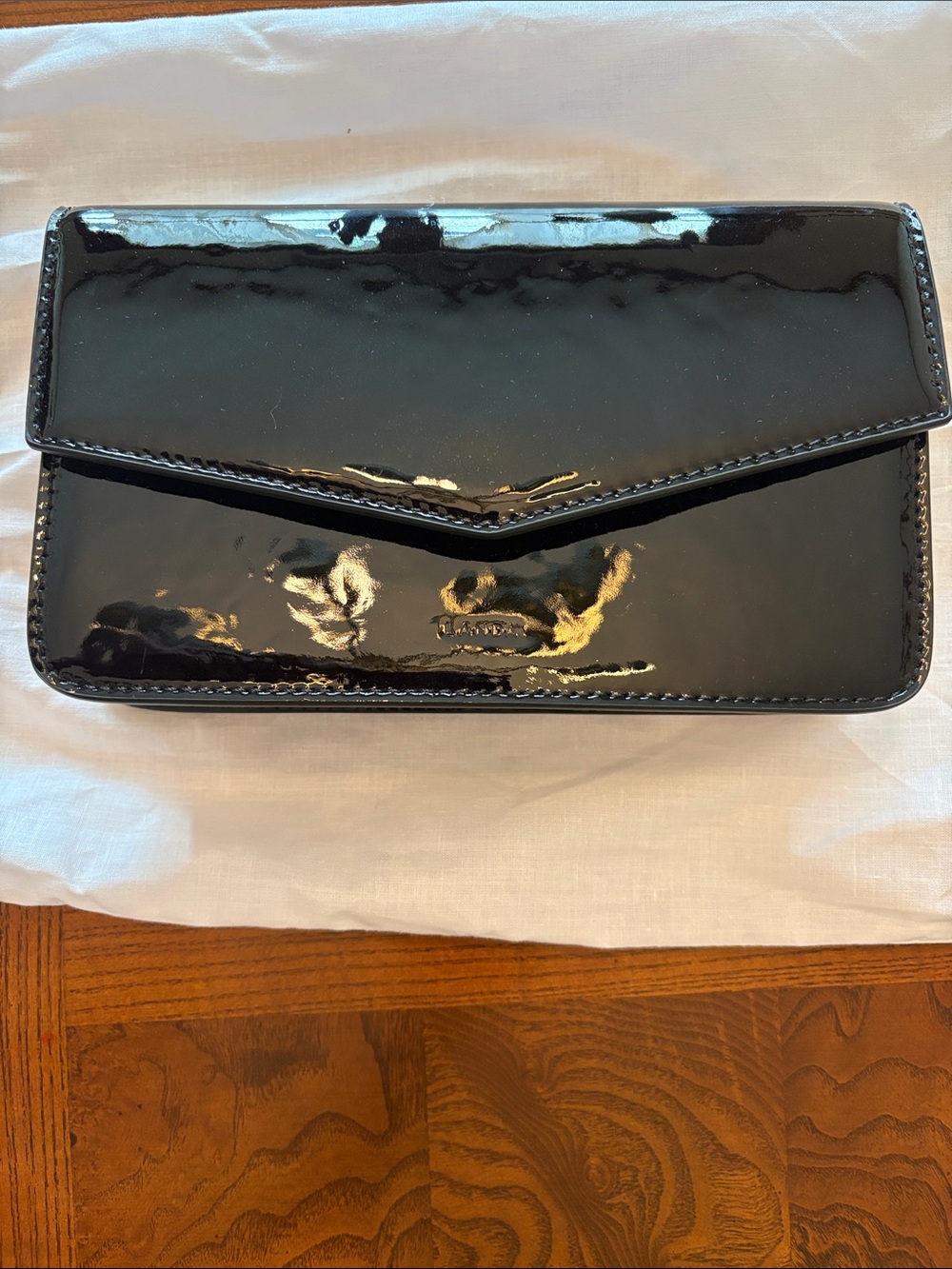 Black Patent Envelope Clutch /crossbody